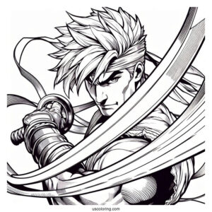 Street Fighter Coloring Page Of Vega With His Sharp Blades