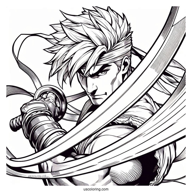 Street Fighter Coloring Page Of Vega With His Sharp Blades
