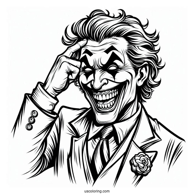 Crazy Joker Mocking Someone Coloring Page