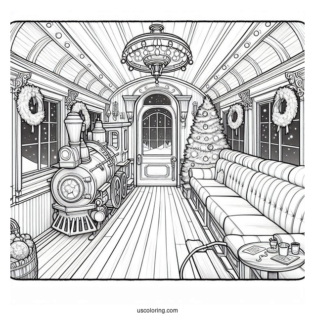 Polar Express Coloring Page Of Interior