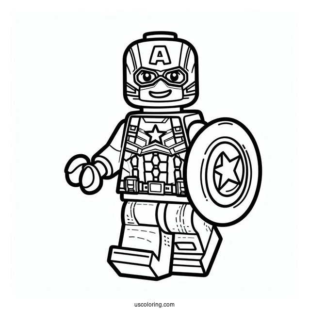 Lego Captain America Coloring Page