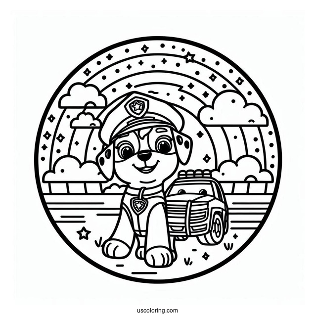 Simple Outline Of Sky To Color For Kids