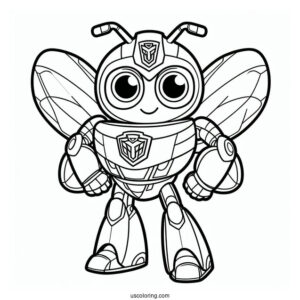 Simple Bumblebee Rescue Bot Coloring Page For Preschoolers