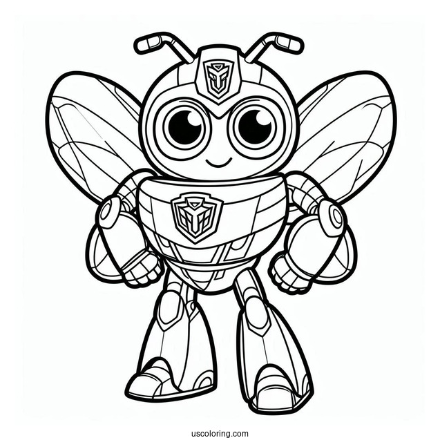 Simple Bumblebee Rescue Bot Coloring Page For Preschoolers