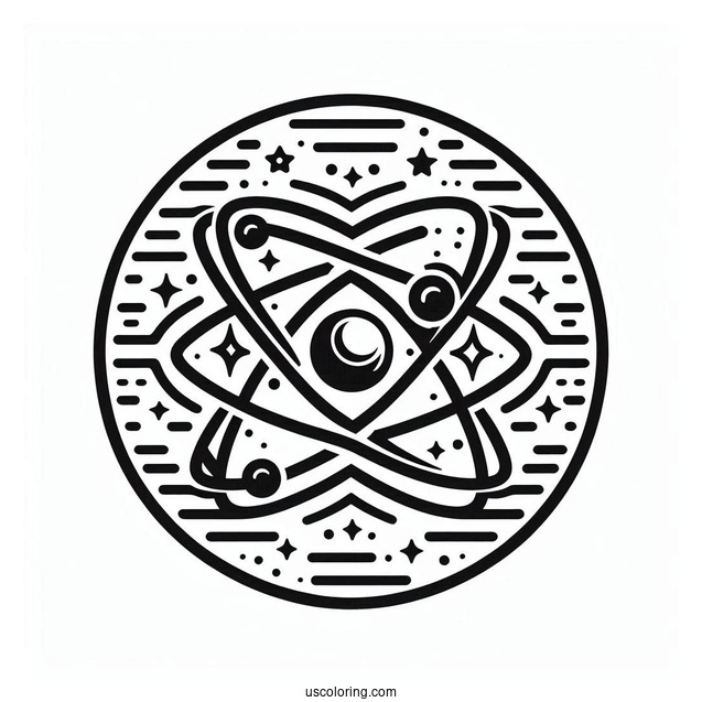 Atomic Science Coloring Page Of Logo