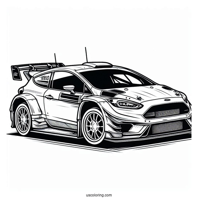 Ford Rally Car Coloring Sheet