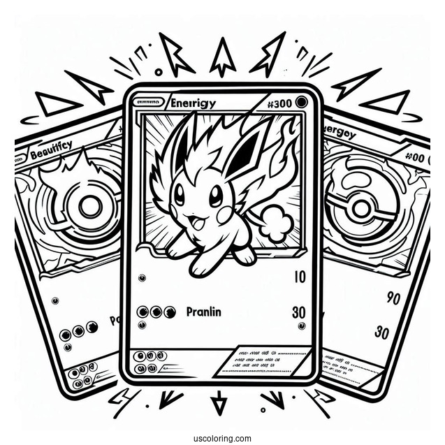 Basic Energy Pokemon Card Coloring Page For Preschoolers