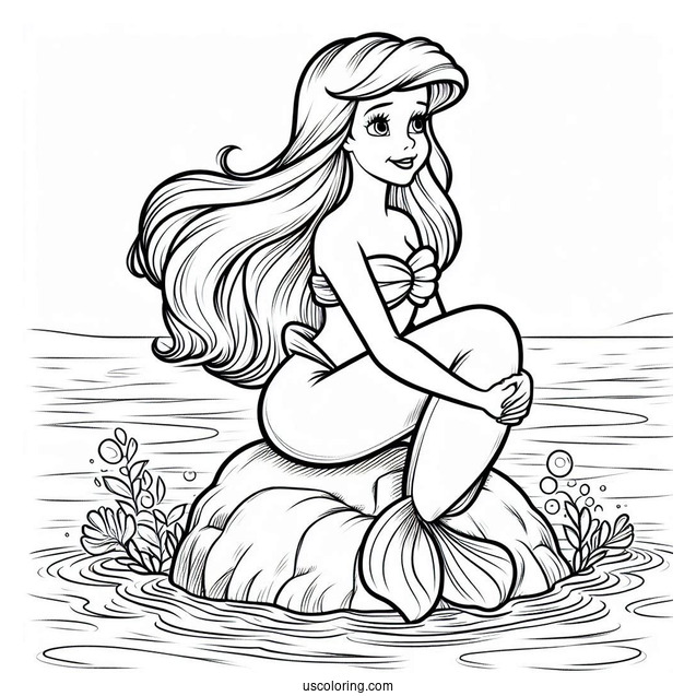 Ariel Sitting On Rock