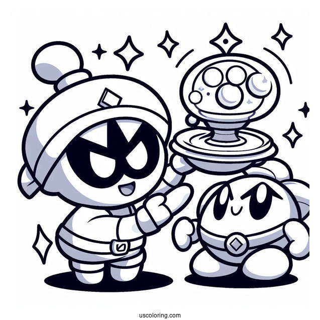 Brawl Stars Coloring Page Of Gene Holding Magical Lamp