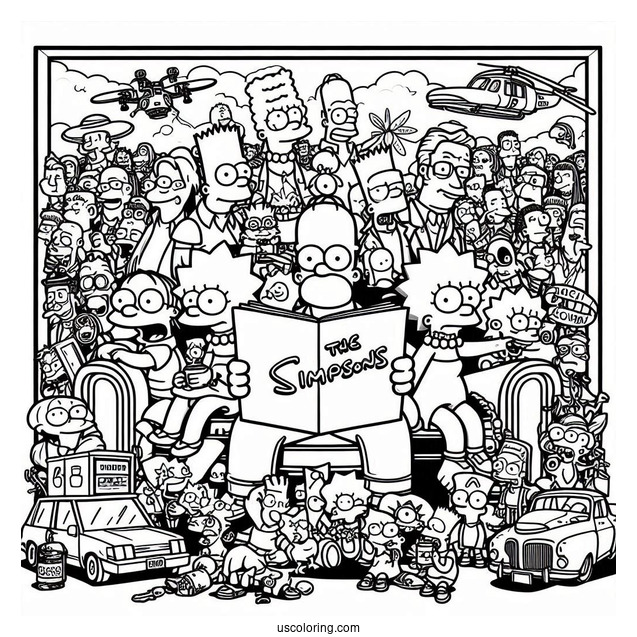 The Simpsons Movie Poster Coloring Sheet