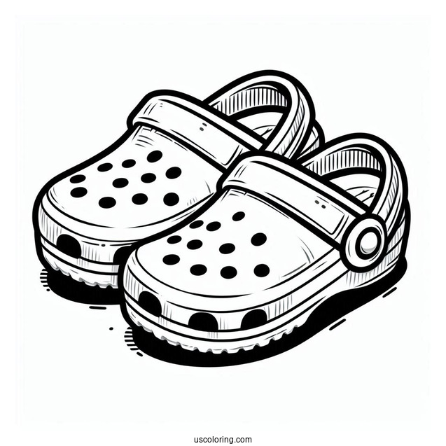 Easy Outline Of Crocs To Color