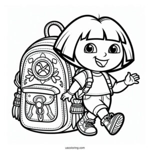 Coloring Page Of Doras Backpack