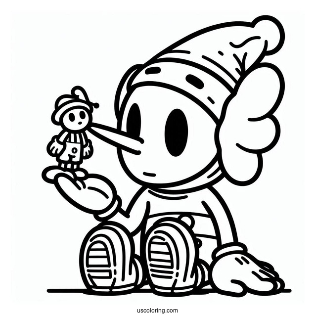 KAWS Coloring Page Pinocchio For Kids