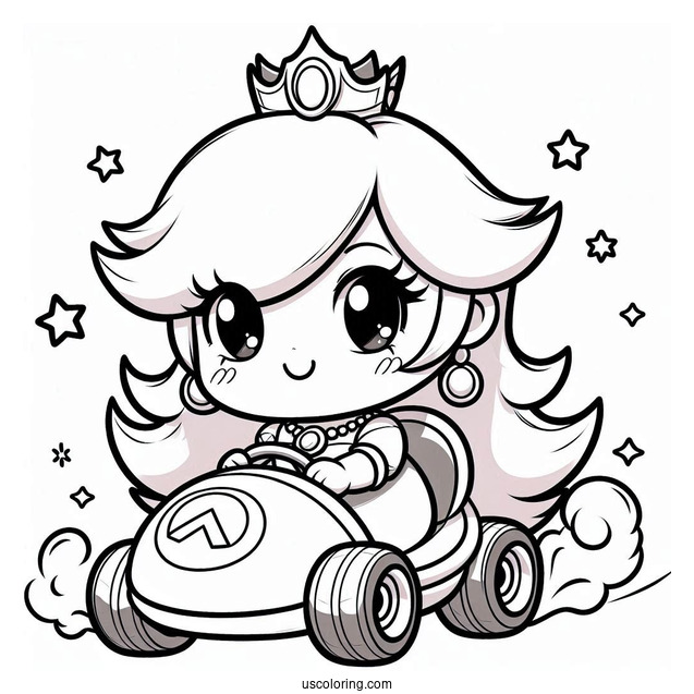 Baby Princess Rosalina In Mario Kart Coloring Sheet