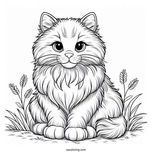 Big Cat Sitting On The Grass