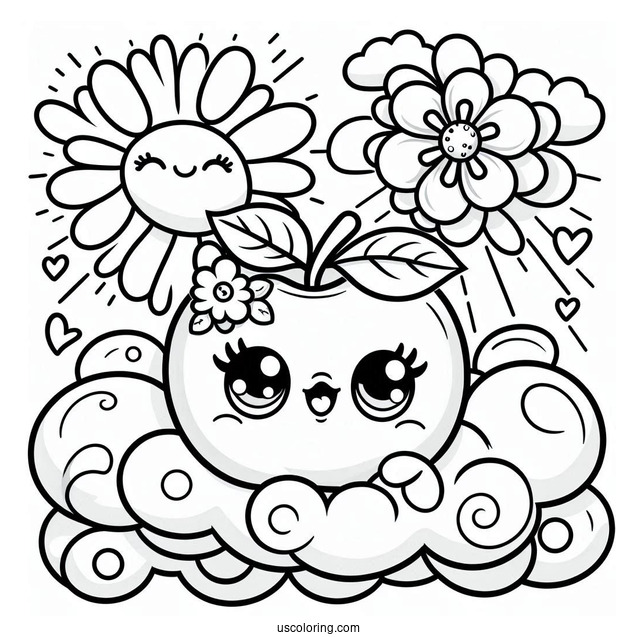 Cartoon Apple Blossom Shopkins Under The Sun Coloring In