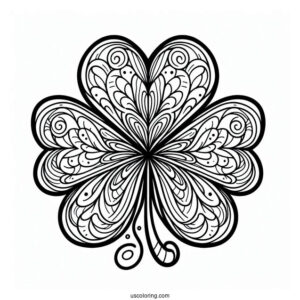 St. Patrick's Day Coloring Page Of Simple Clover Mandala