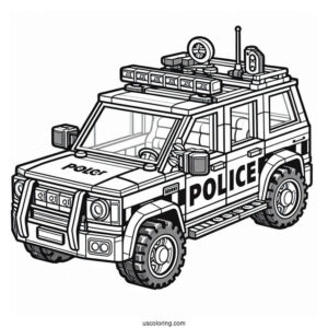 Lego Police Car Coloring Page