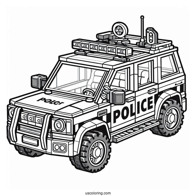 Lego Police Car Coloring Page