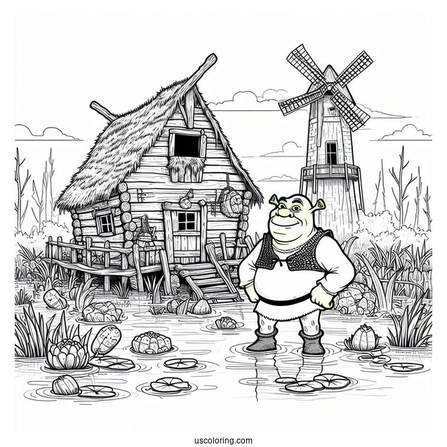 Shrek_s Swamp House Coloring Page