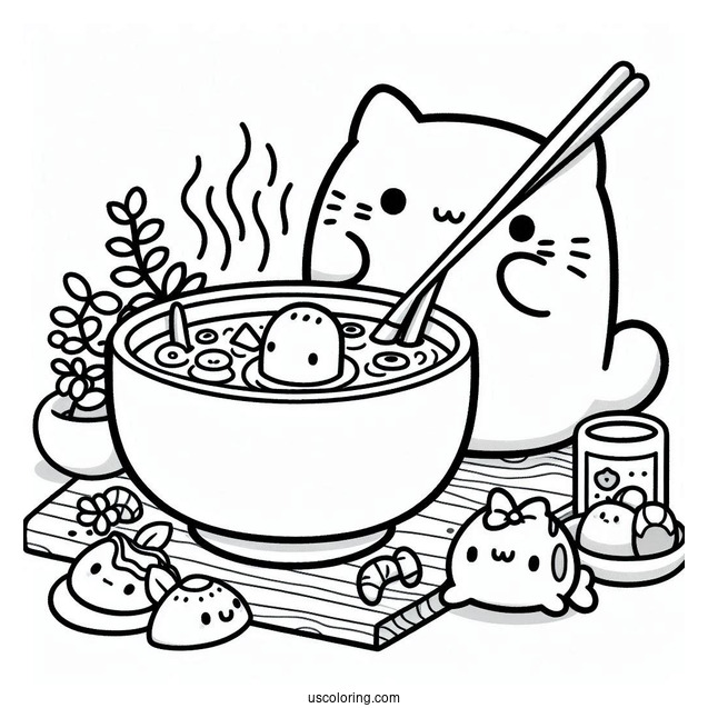 Sumikko Gurashi Coloring Page Making Soup With Ebifurai No Shippo