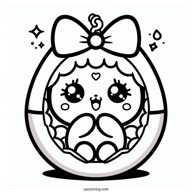 Mametchi Inside The Tamagotchi Coloring Page For Kids