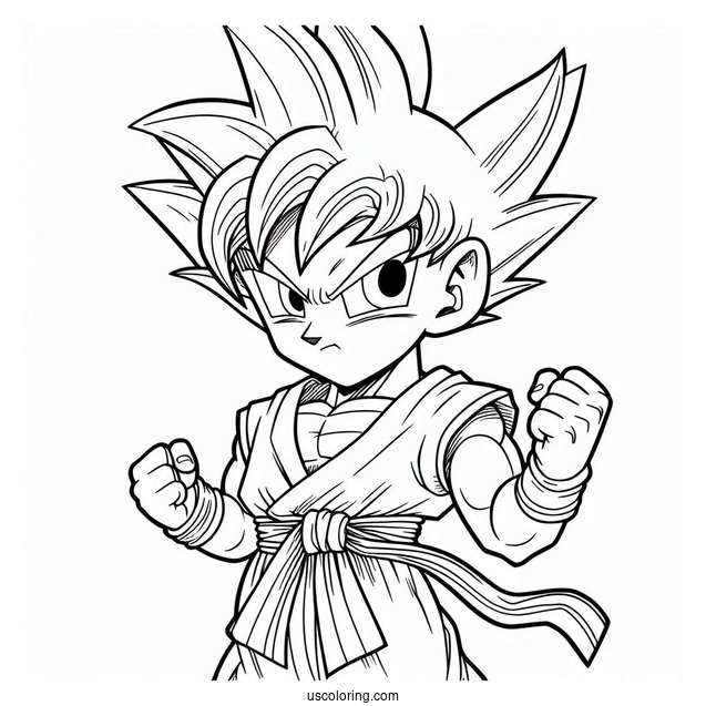 Young Gohan Coloring Page
