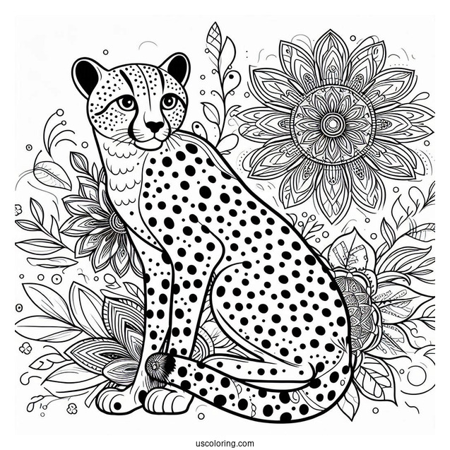 Cheetah Coloring Page Of Mandala