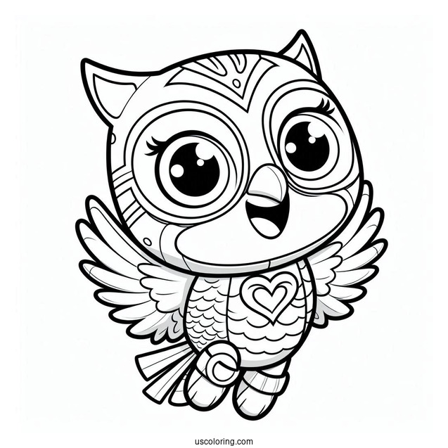 PJ Masks Coloring Page Of Owlette With Arm Up