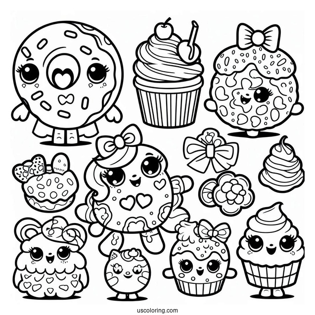 Coloring Sheet Of Kooky Cookie Shopkins For Preschoolers