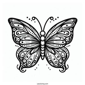 Tropical Butterfly Coloring Sheet