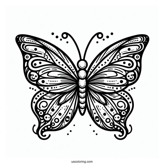 Tropical Butterfly Coloring Sheet