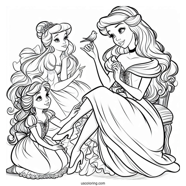 Anastasia and Drizella (The Ugly Stepsisters) Coloring Page