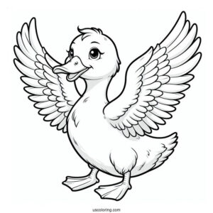 Duck With Wings Open Ready To Fly