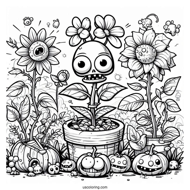 Plants Vs Zombies Coloring Page