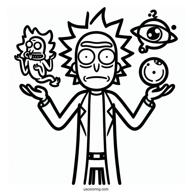 Iconic Characters From Rick And Morty To Color