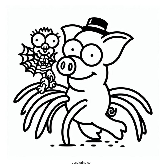 Spider-Pig Coloring Page For Kids