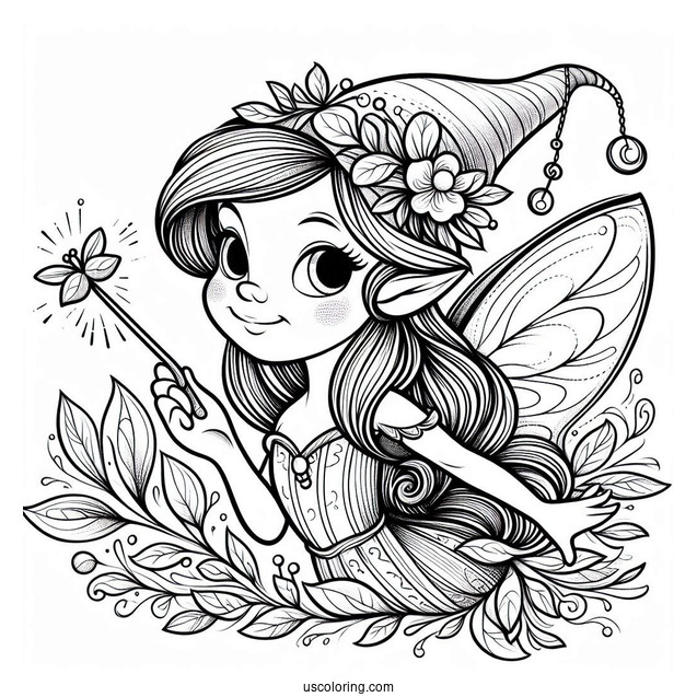 Pinocchio Coloring Page Of The Blue Fairy With Her Magic Wand