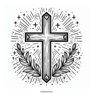 Easy Sunday School Cross For Coloring