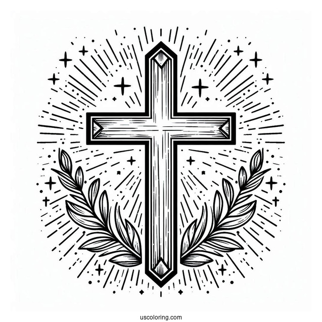 Easy Sunday School Cross For Coloring