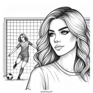 Female Soccer Player In Front Of GoalFemale Soccer Player In Front Of Goal