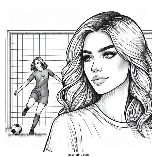 Female Soccer Player In Front Of GoalFemale Soccer Player In Front Of Goal