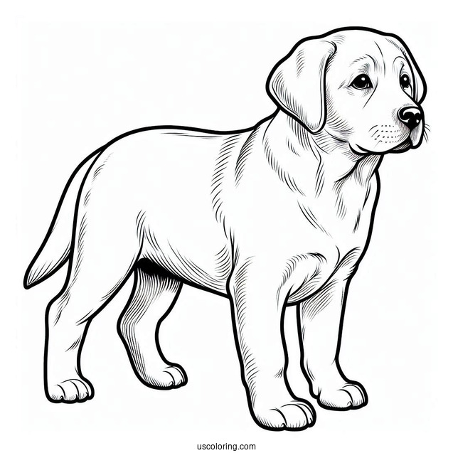 Easy Outline Of Labrador Retriever Coloring In