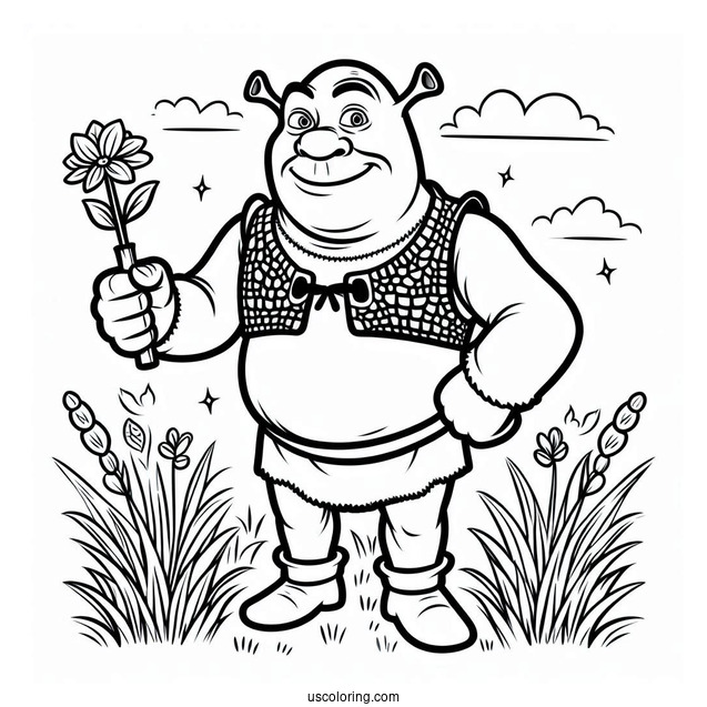 Coloring Page Of Shrek For Preschoolers
