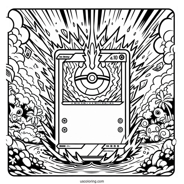 Basic Energy Pokemon Card Coloring Page For Preschoolers