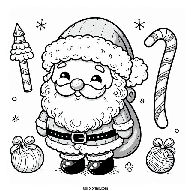 Plump Looking Santa To Color For Kids