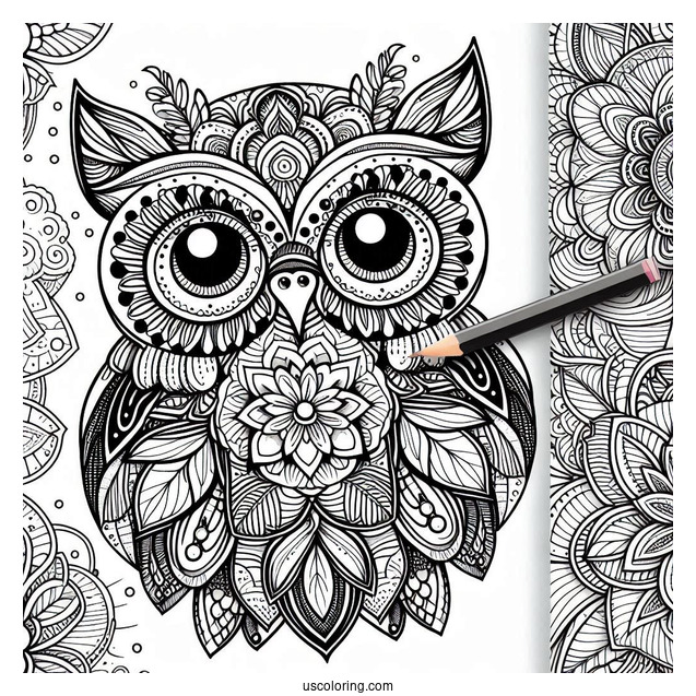Intricate Owl Mandala To Color