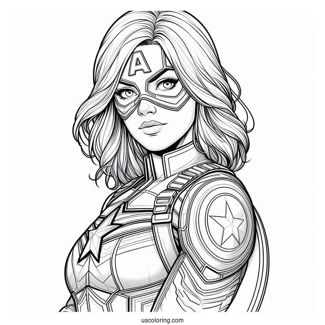 Realistic Captain America Coloring Sheet