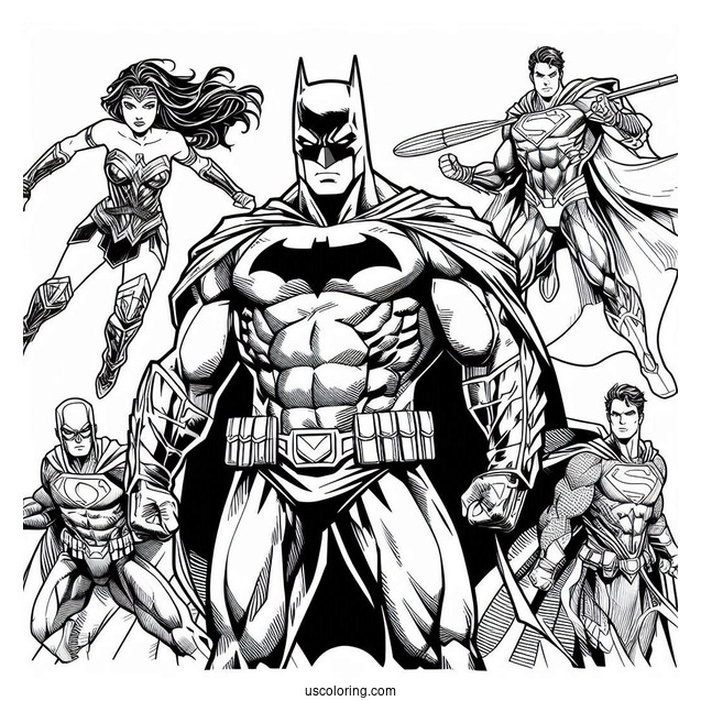 Justice League Coloring Page Of Comic Batman