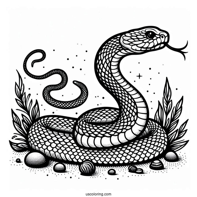 Rattlesnake With Arced Tail In Attack Position